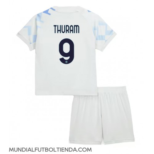 Camiseta Inter Milan Marcus Thuram #9 Segunda Equipación Replica 2025-26 para niños mangas cortas (+ Pantalones cortos)